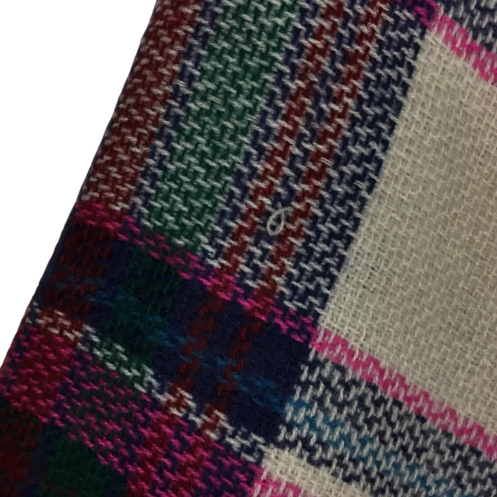 BLANKET SCARF Tartan Plaid Fringe Oversized Holiday Festive Christmas Cozy Shawl